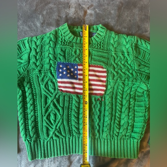 Polo Ralph Lauren Aran Flag Sweater S - Picture 6 of 10